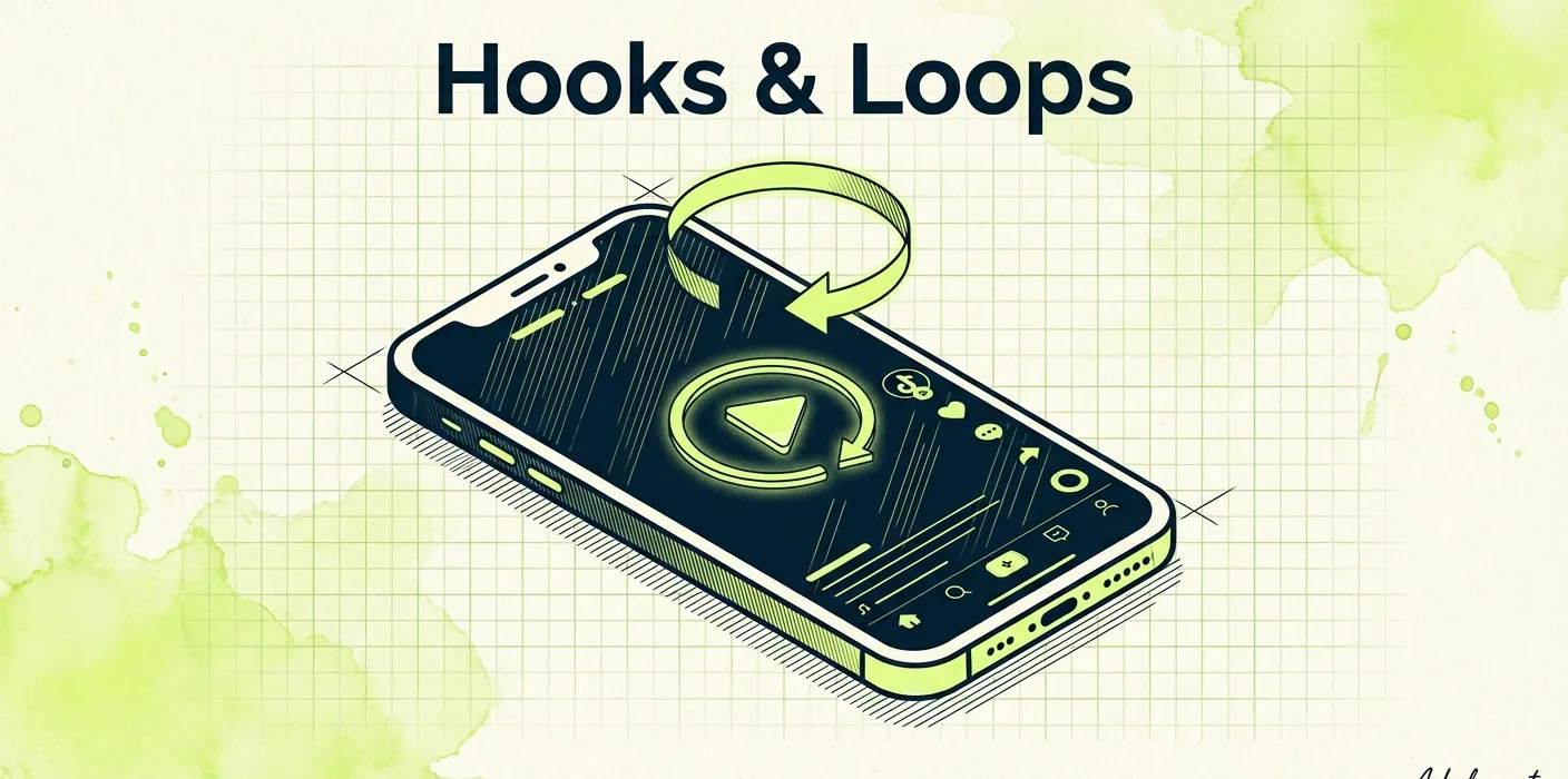 Guiones de TikTok con hooks visuales y loops de retención – Solo necesitas tu nicho y objetivo de conversión
