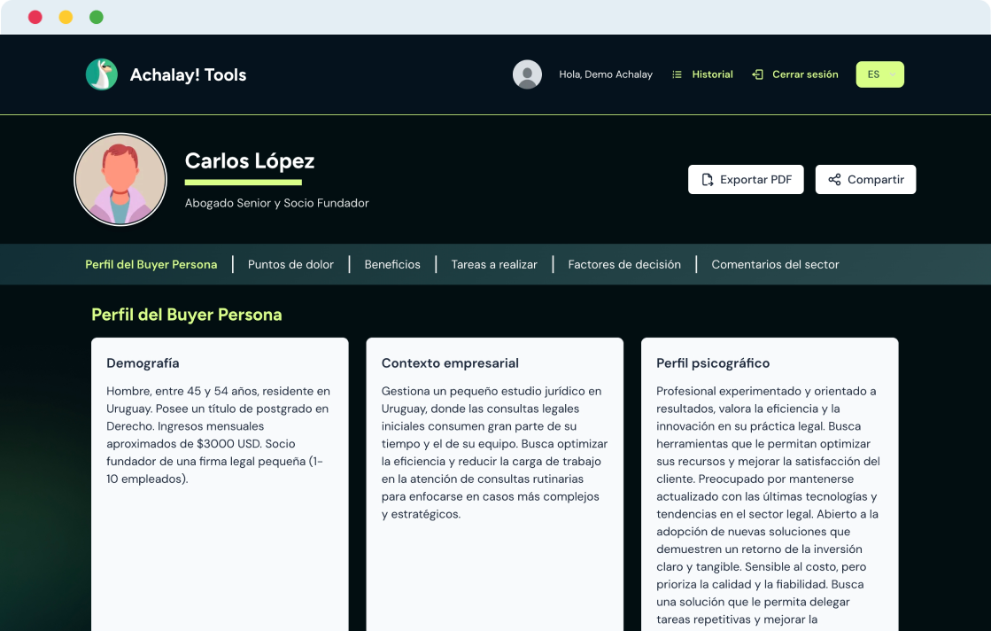 Recibí un perfil profesional, visual y listo para aplicar.