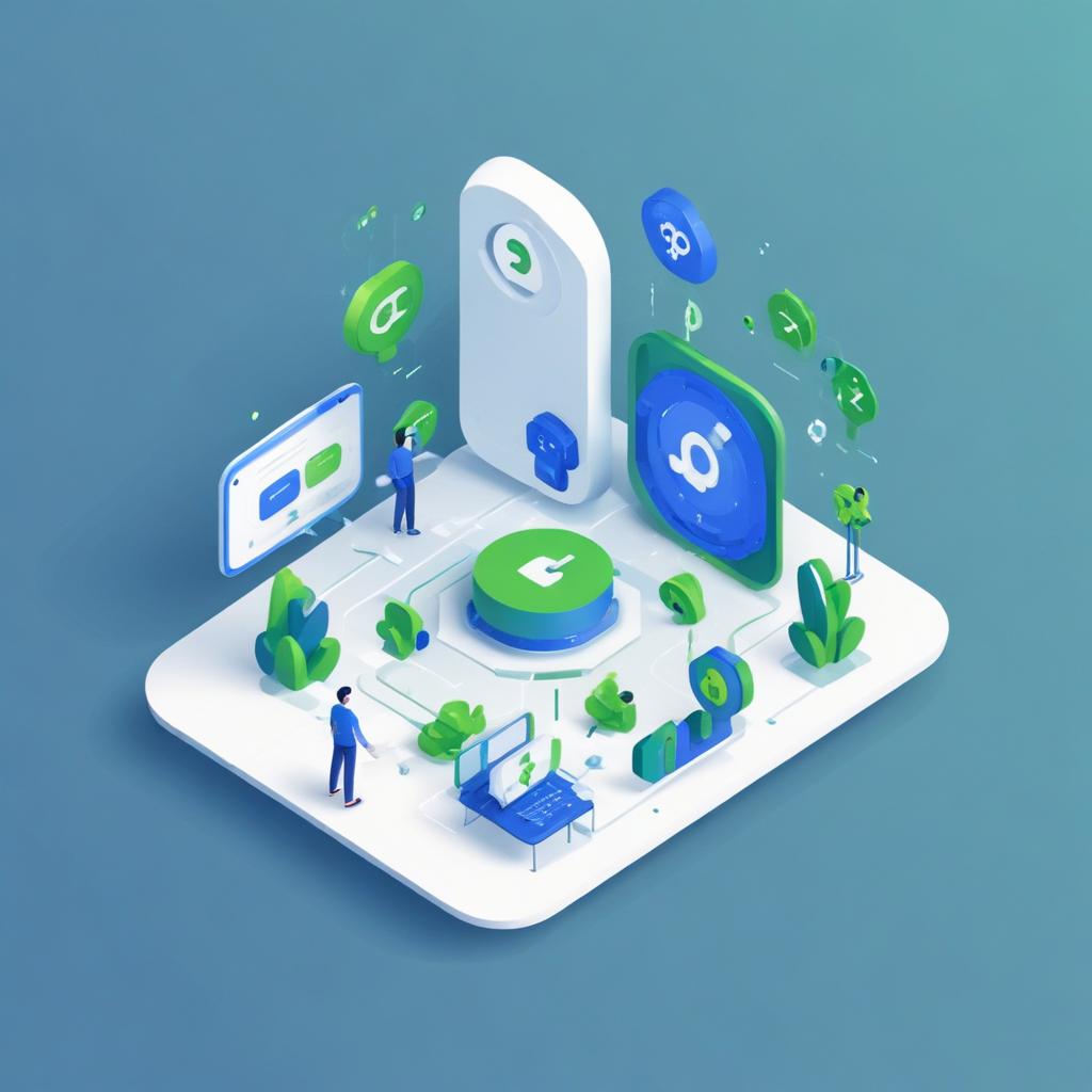 Interfaz digital minimalista con elementos de IA en azul y verde, representando estrategia SEO y posicionamiento online en Google.