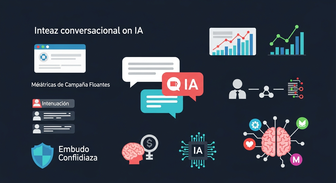 Interfaz conversacional con anuncio integrado y métricas de performance